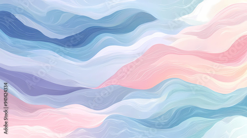 Abstract Wavy Pattern in Pastel Colors