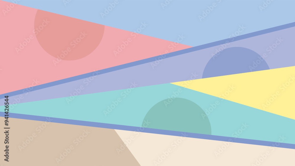 Naklejka premium ABSTRACT COLORFUL BACKGROUND FLAT PASTEL COLOR WITH GEOMETRIC DESIGN VECTOR TEMPLATE FOR WALLPAPER, COVER DESIGN, HOMEPAGE DESIGN
