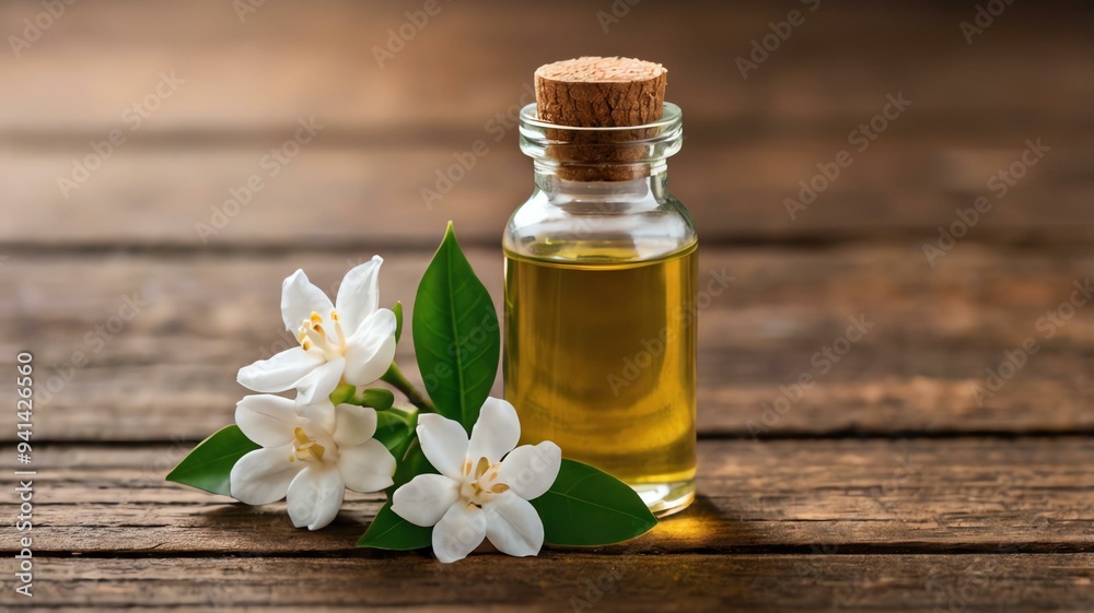 a small bottle of jasmine essential oil isolated background a small bottle of jasmine essential oil isolated background