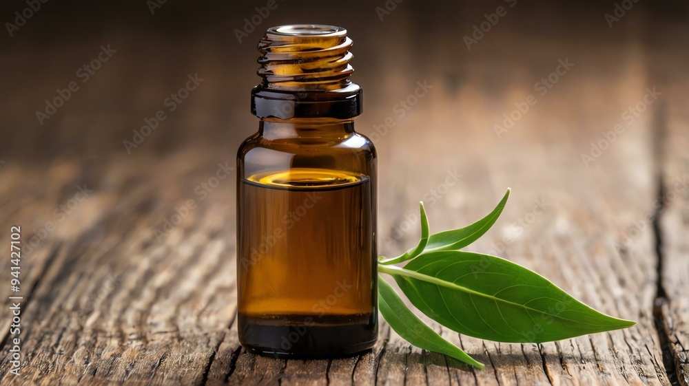 a small bottle of petitgrain essential oil isolated background a small bottle of petitgrain essential oil isolated background