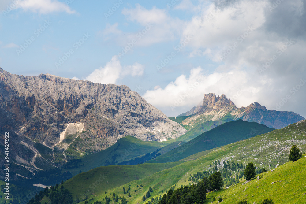 Val di Fassa seen from Sassolungo - Italy Val di Fassa seen from Sassolungo - Italy