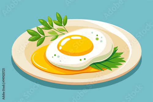 Vector illustration of fried egg