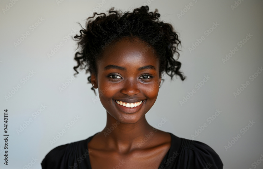 A series of portraits features a smiling young Black woman with natural curls, highlighted against simple white backdrops.
A series of portraits features a smiling young Black woman with natural curls, highlighted against simple white backdrops.