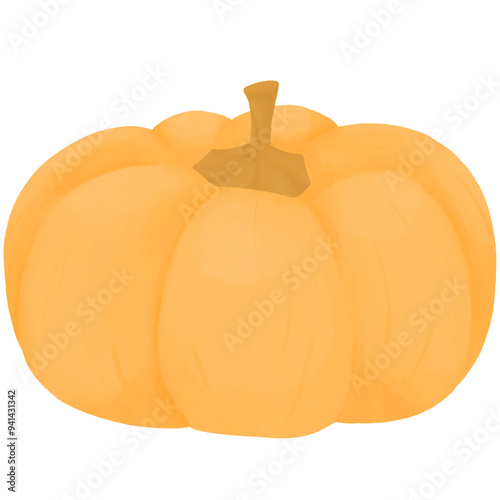 Orange Pumpkin Illustration - Autumn Harvest 