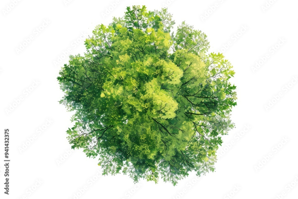 Fototapeta premium Aerial view of a tree with lush green foliage