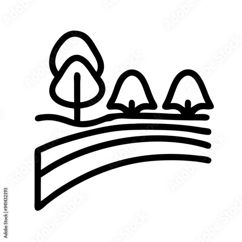 Green space icon. Ecology symbol. Linear style.