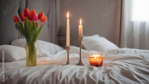 tulips on the bed