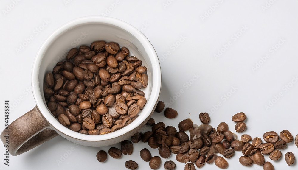 Fresh coffee beans displayed in detail. generative ai Fresh coffee beans displayed in detail. generative ai