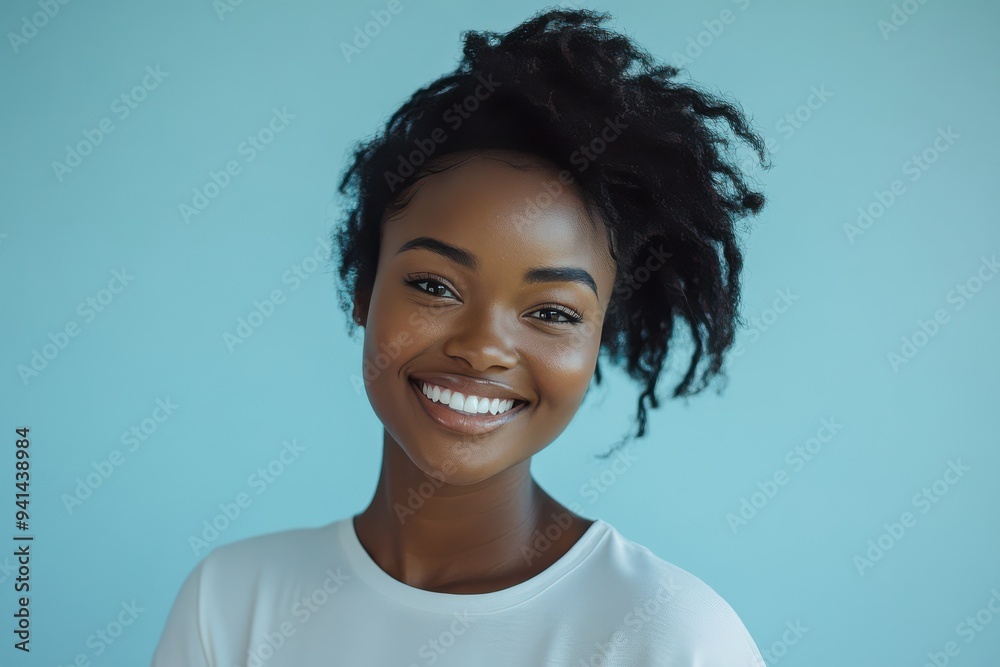 a young woman with natural curly hair, smiling confidently against various pastel backgrounds. These images are ideal for content focused on beauty, diversity, and modern fashion. a young woman with natural curly hair, smiling confidently against various pastel backgrounds. These images are ideal for content focused on beauty, diversity, and modern fashion.