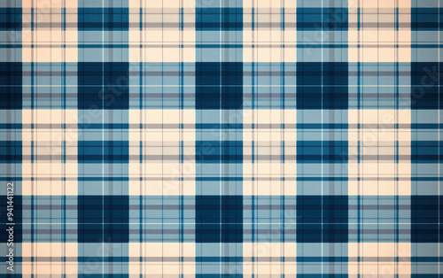 Wallpaper Mural  pattern of blue and beige plaid tartan fabric texture, perfect for background, wallpaper, and textile design. Torontodigital.ca