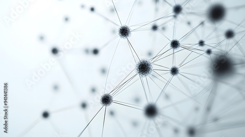 CG Abstract Neural Network: A CG representation of a neural network, with interconnected nodes and lines, floating against a white background. 