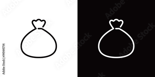 ゴミ袋のシンプルなラインアイコン