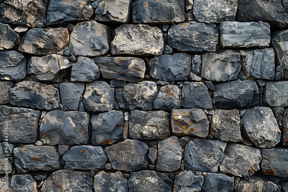 Textured Stone Wall with Varied Shapes and Colors Textured Stone Wall with Varied Shapes and Colors