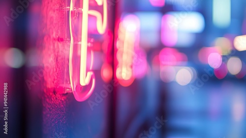 Multicolored neon on the st...