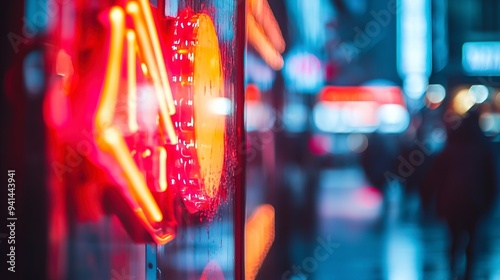 Multicolored neon on the st...
