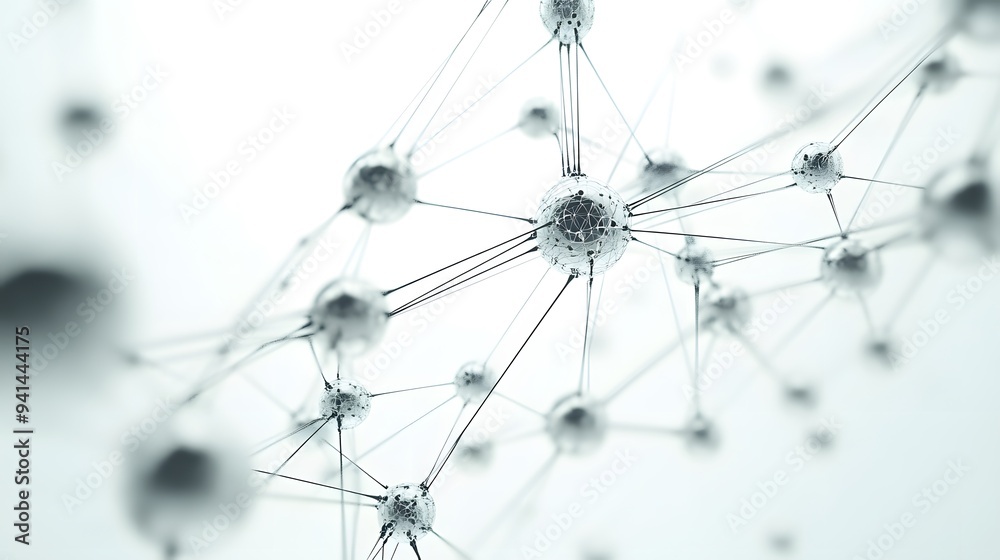 CG Abstract Neural Network: A CG representation of a neural network, with interconnected nodes and lines, floating against a white background.
CG Abstract Neural Network: A CG representation of a neural network, with interconnected nodes and lines, floating against a white background.