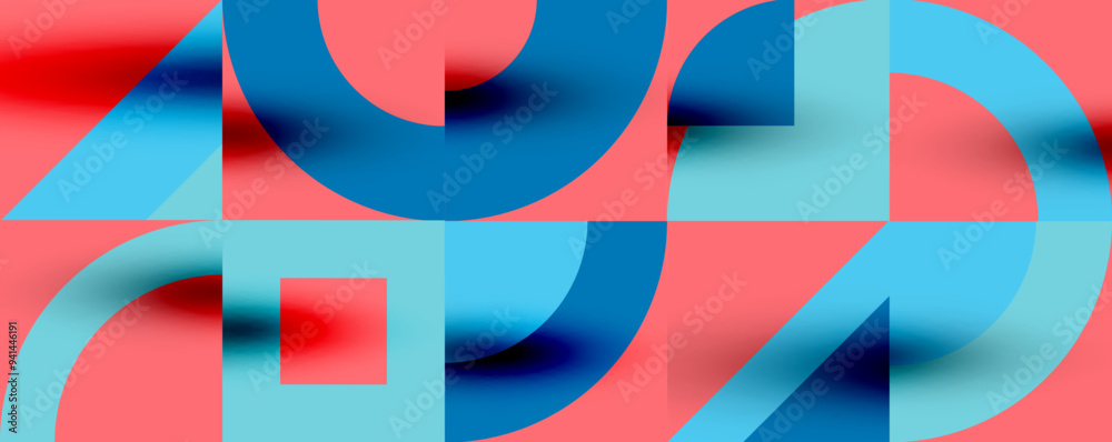 Neo memphis geometric pattern with circles, squares. Pop art abstract background for covers, banners, flyers and posters and other templates Neo memphis geometric pattern with circles, squares. Pop art abstract background for covers, banners, flyers and posters and other templates