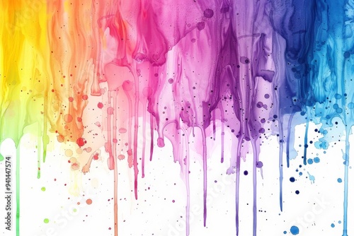 Multicolor gradients ink splash, colorful spray and stains, dirty artistic, paint splatter watercolor background