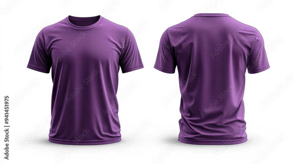 Purple T-Shirt Mockup Design - Front and Back View Generative AI Purple T-Shirt Mockup Design - Front and Back View Generative AI