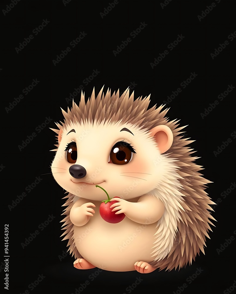 3D Illustration of a Curious Baby Hedgehog with 3D Illustration of a Curious Baby Hedgehog with