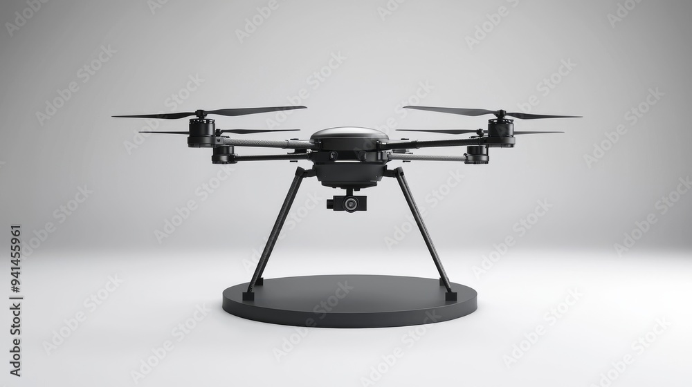 Black Drone with Camera on a Platform Black Drone with Camera on a Platform