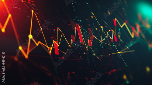 Charts and graphs with statistics for innovation Digital analyzes business potential and predicts future developments in the company's growth.