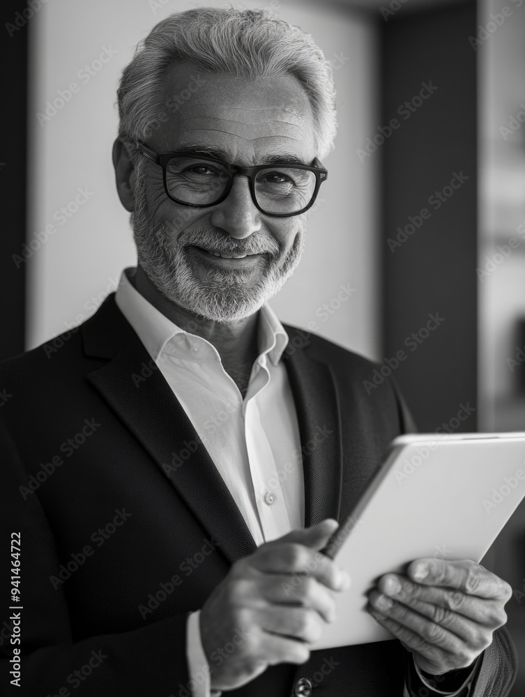 Professional Businessman Posing with Tablet Professional Businessman Posing with Tablet