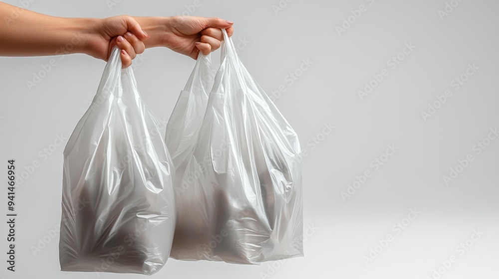 Hands Holding Plastic Bags Generative AI Hands Holding Plastic Bags Generative AI
