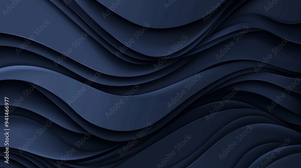 Abstract Blue Curved Background Modern Geometric Design D Illustration
