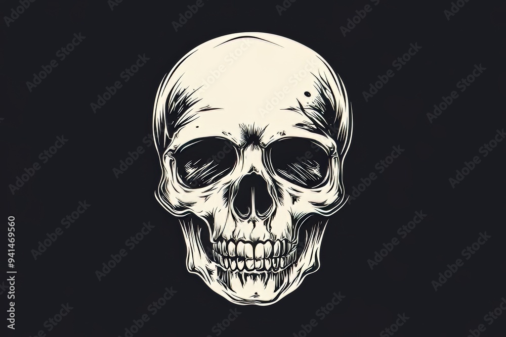 Sign of death. Image of a skull. Emblem of a dead head. Sign of death. Image of a skull. Emblem of a dead head.