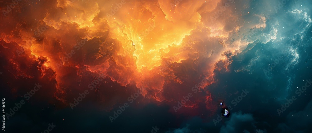 Fototapeta premium Exploring the Cosmos through Digital Art