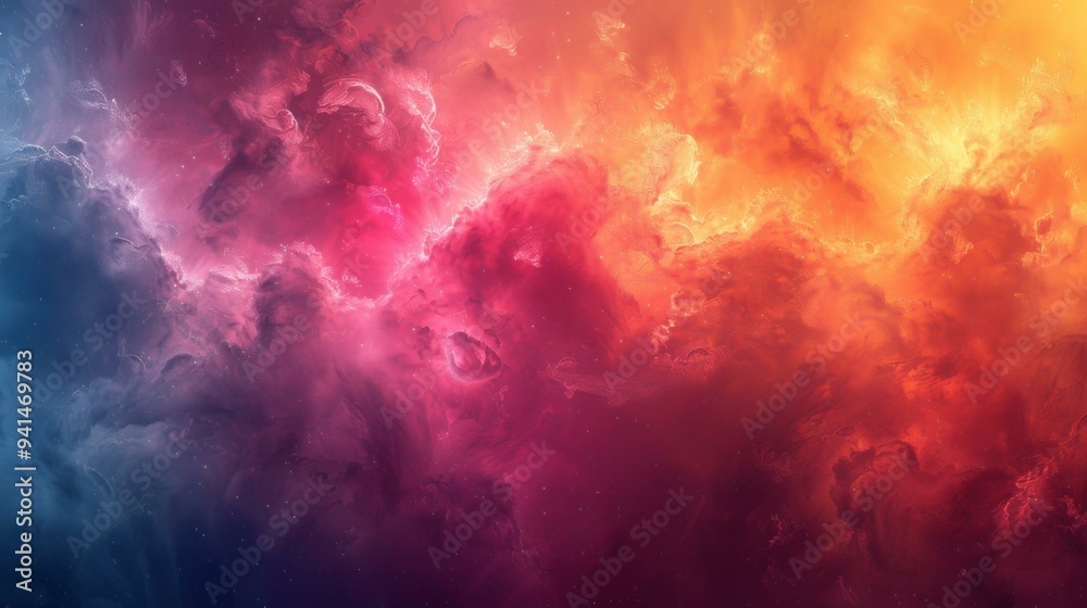 Abstract Colorful Clouds, Cosmic Nebula Illustration Abstract Colorful Clouds, Cosmic Nebula Illustration