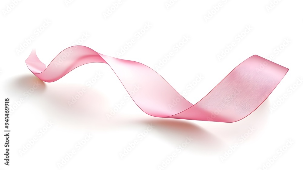 Floating Ribbons Overlay CG Floating Ribbon with Soft Shadows: A smooth, flowing CG ribbon ...