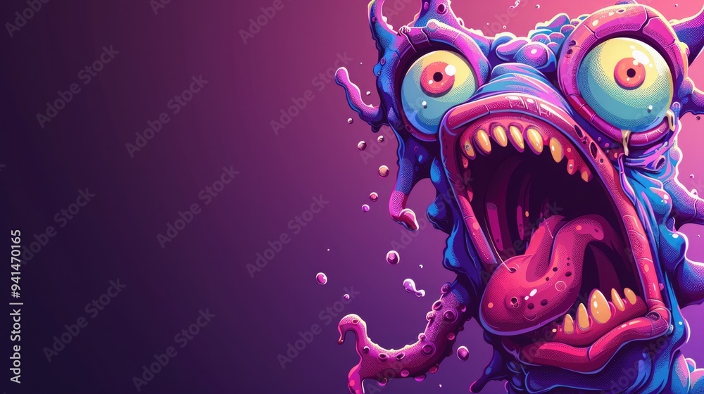 Monster Wallpaper illustration for full print t-shirt design, web background or for poster. Monster Wallpaper illustration for full print t-shirt design, web background or for poster.