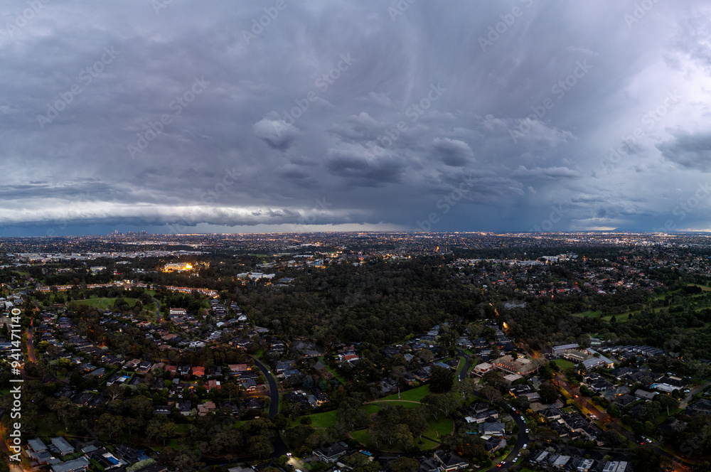 Storms over Macleod in Melbourne Australia Storms over Macleod in Melbourne Australia