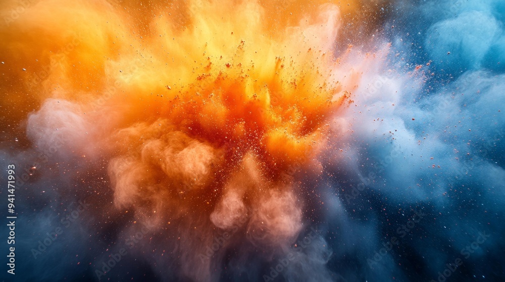 Explosive Burst of Colorful Powder - Generative AI Explosive Burst of Colorful Powder - Generative AI