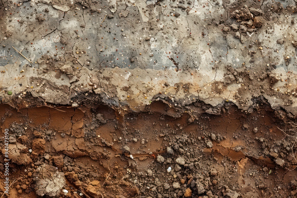 Naklejka premium Close Up of Soil Layers
