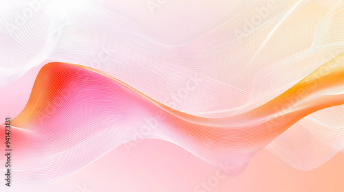 Abstract pink background with wavy lines, light white and fade orange style, flat view, vector illustration, simple, high resolution, minimalist background, bright and airy