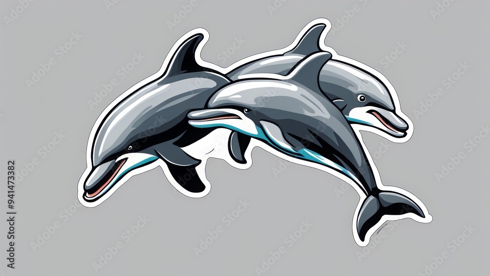 Fototapeta premium dolphin jumping isolated on white