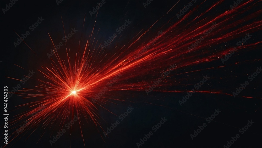 A dynamic red light burst adding a dramatic flair to a dark background A dynamic red light burst adding a dramatic flair to a dark background