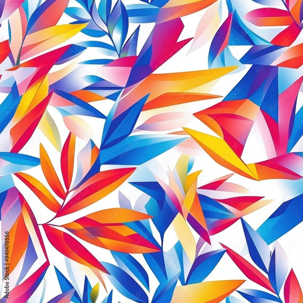 Vibrant Abstract Tropical Leaf Pattern for Modern Design Vibrant Abstract Tropical Leaf Pattern for Modern Design