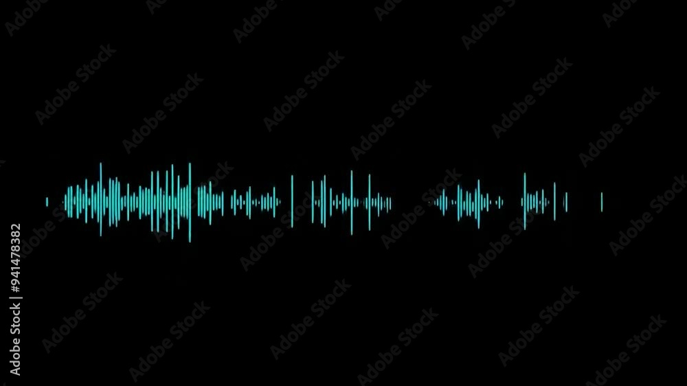vibrant blue sound wave waveform on black background music audio video vibrant blue sound wave waveform on black background music audio video