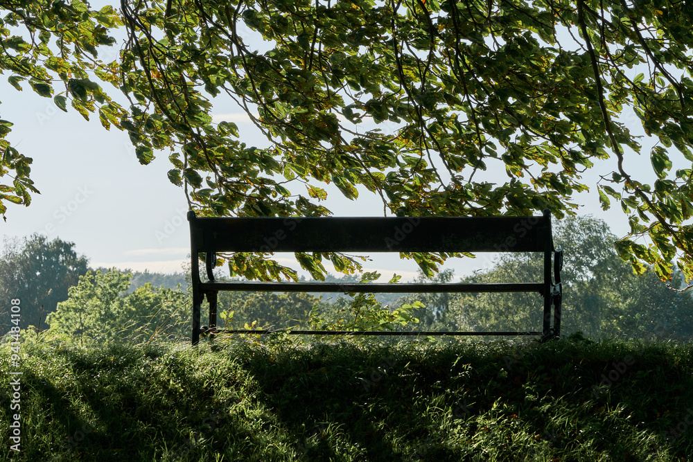Ταπετσαρία A bench from The Old Town or Gamlebyen of Fredrikstad, Norway, in August 2024