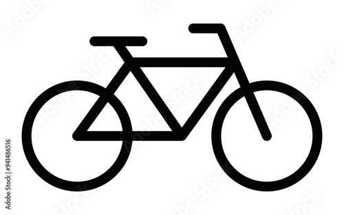 Simple bicycle icon, representing eco-friendly transportation and fitness. Clean and minimalistic design. Vector illustration. Editable stroke.