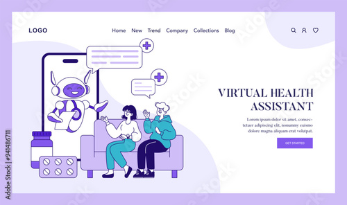 AI In Medicine. Flat Vector Illustration