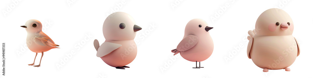 A cute illustration of cartoon birds in various stages of growth, showcasing charming and whimsical designs. A cute illustration of cartoon birds in various stages of growth, showcasing charming and whimsical designs.