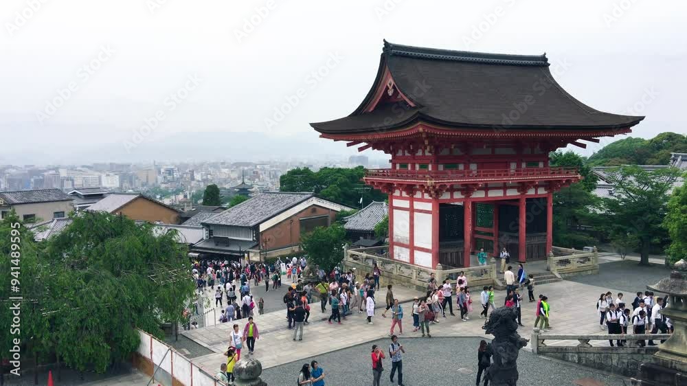 Kyoto, Japan - May 27, 2016: Kyoto Kiyomizu-Dera Temple on a spring day