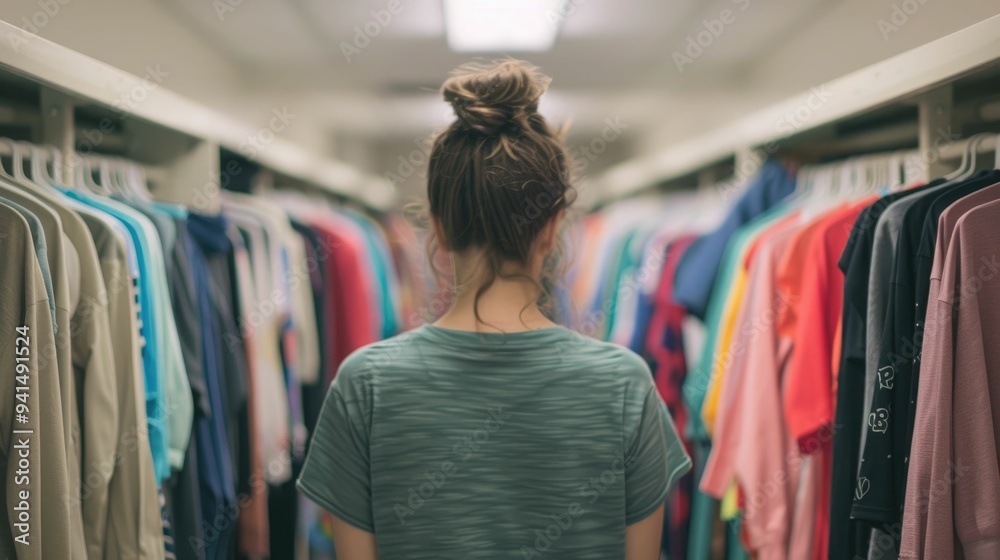 Student And Parent Organizing Clothes And Personal Belongings In Dorm Closet On Move In Day Settling Into New Campus Accommodation Student And Parent Organizing Clothes And Personal Belongings In Dorm Closet On Move In Day Settling Into New Campus Accommodation