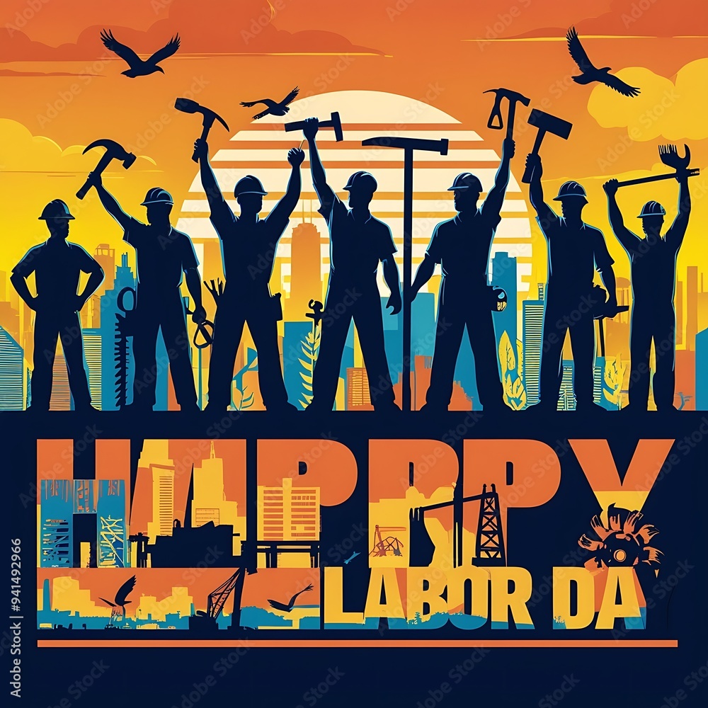 American Labor day design and Labor day celebration poster American Labor day design and Labor day celebration poster