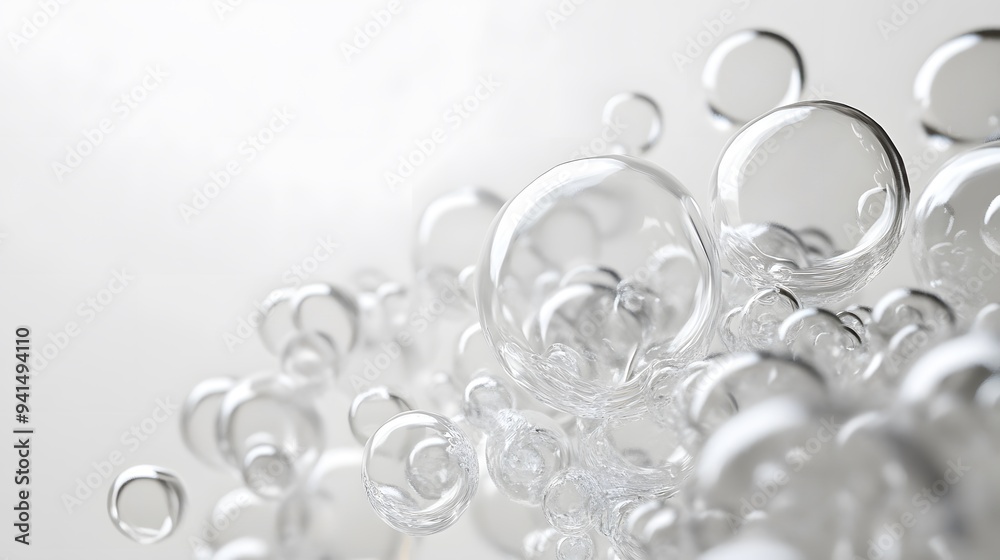CG Transparent Bubble Cluster: A cluster of transparent CG bubbles, varying in size, floating on a white background.
CG Transparent Bubble Cluster: A cluster of transparent CG bubbles, varying in size, floating on a white background.